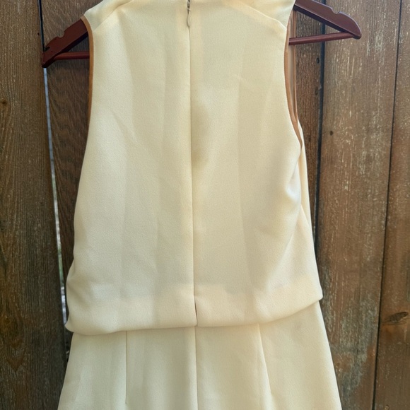 RACHEL Rachel Roy Cream Gold Ruffle Mini Sheath Dress Size 2 NWT Flawed - Picture 11 of 12
